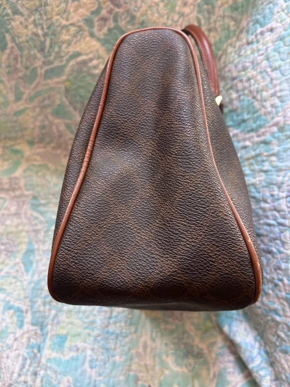 Bally Monogram Brown Boston Satchel Handbag Made in Italy
